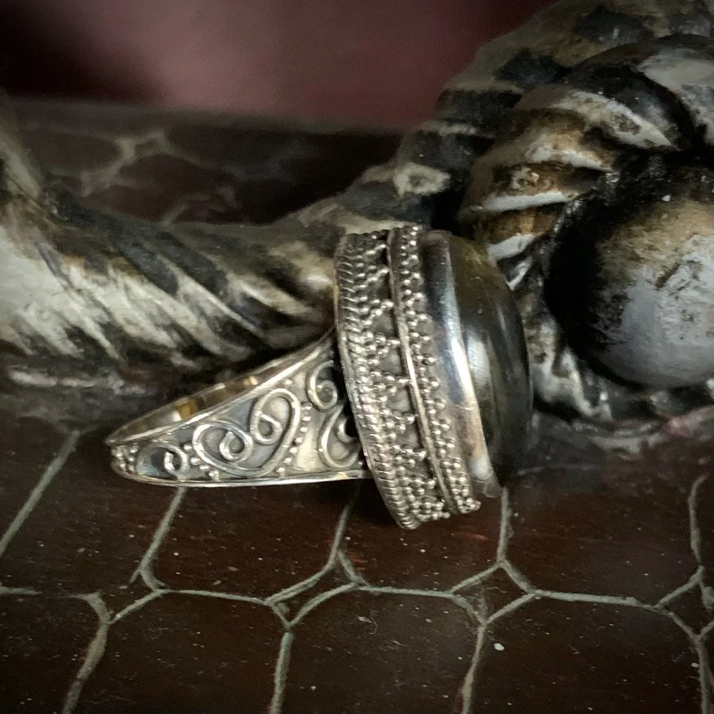 Glowing Labradorite Sterling Silver Ring 925 Vintage